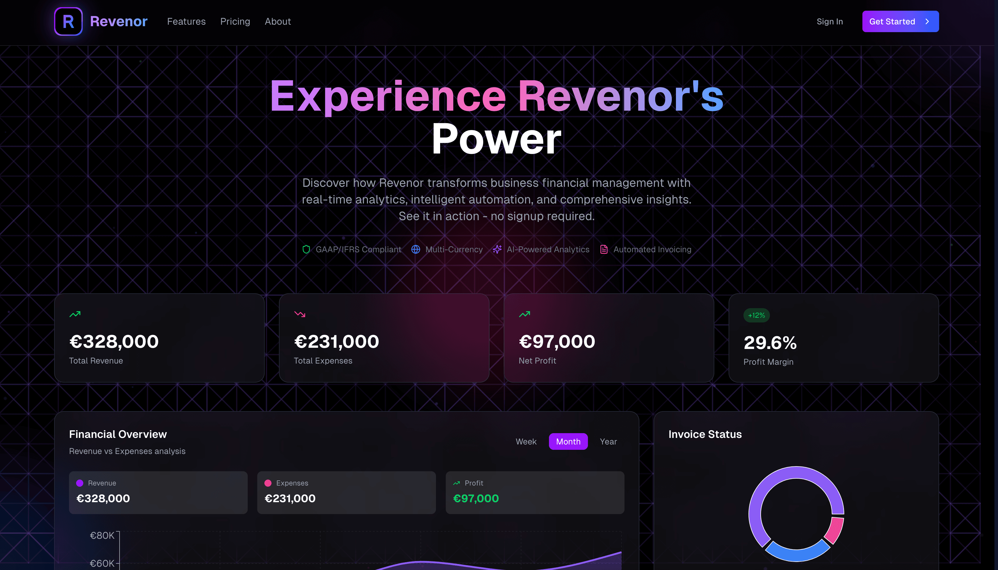 Revenor project screenshot